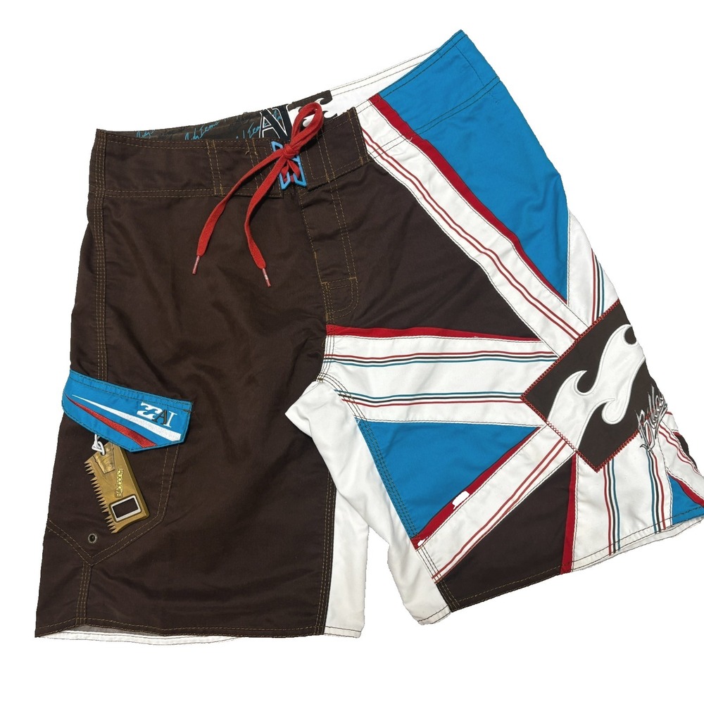 Billabong Board Shorts Andy Irons Rising Sun Surf Skate Y2K VTG Mens 33 x 10"